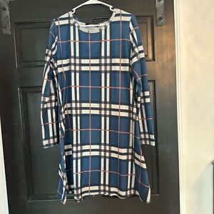 Plaid Blue and White Kids Dress